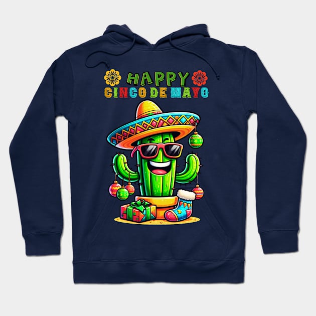 Happy Cinco De Mayo Viva Mexico Funny Cactus Hoodie by lostology